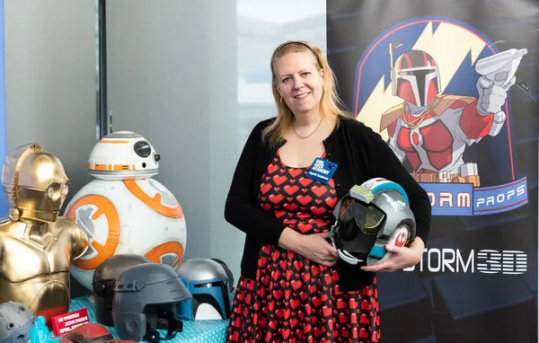 April Staines with droids and helmets from April Storm Props