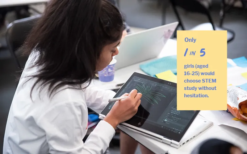 Only 1 in 5 girls aged 16–25 would choose STEM study without hesitation