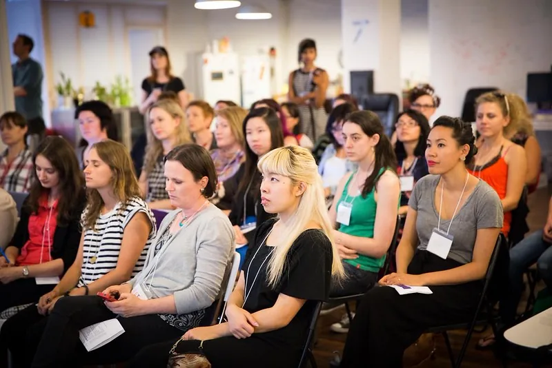A room full of women listening at #SheHacks Melbourne 2014